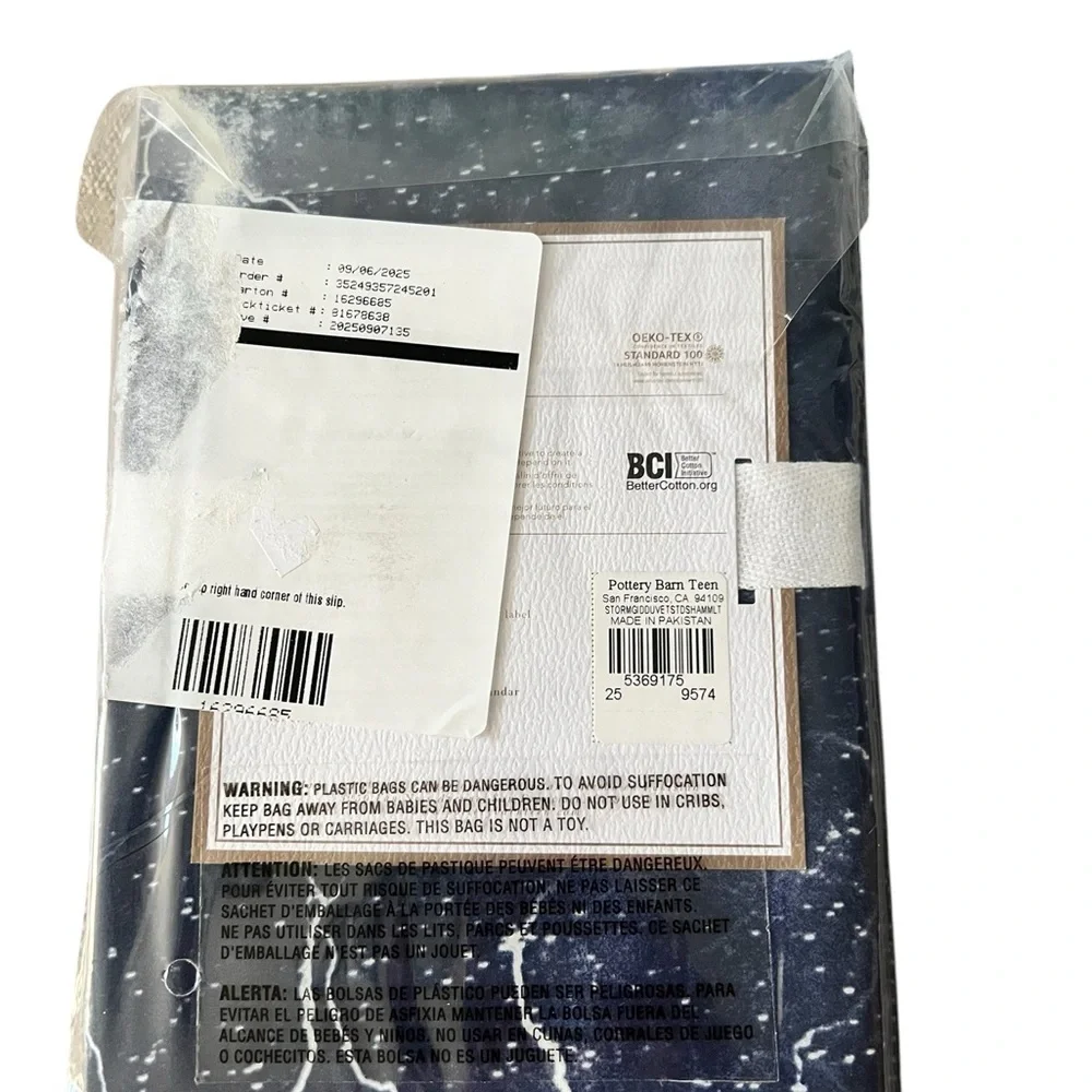 Pottery Barn Teen Storm Glow In The Dark Standard Shams Night Sky New